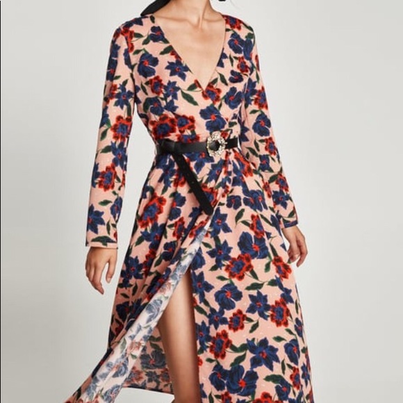 zara floral dress midi